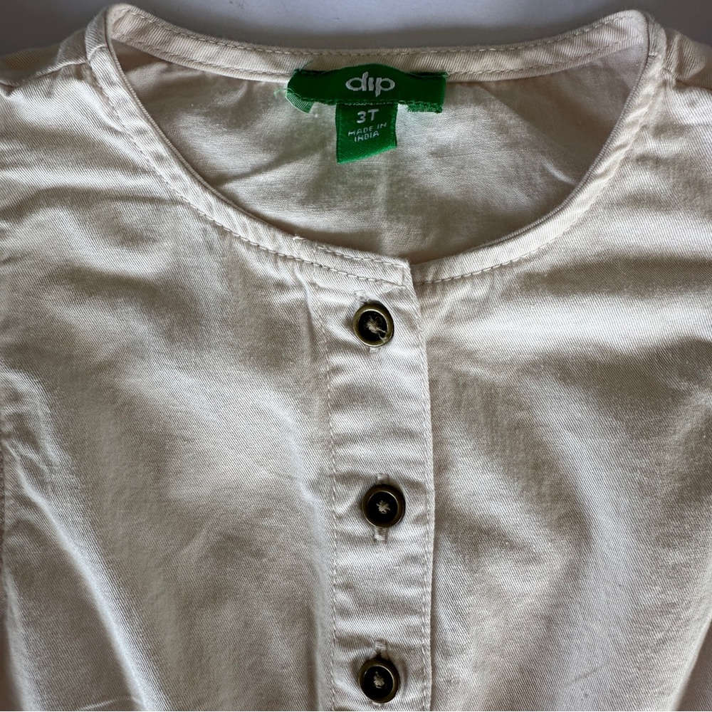dip Cream Button-Up Ruffle Jumpsuit - Picture 8 of 9